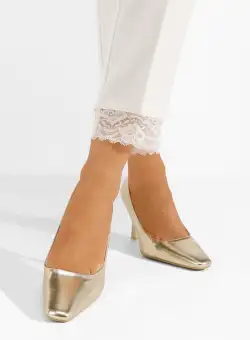 Pantofi cu toc subtire Vuria aurii