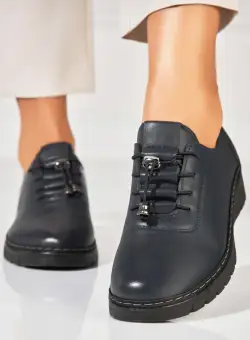 Pantofi dama casual Albastri din Piele Ecologica Ettel