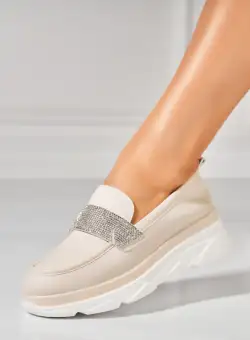 Pantofi dama casual Bej din Piele Ecologica Akai