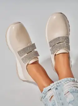 Pantofi dama casual Bej din Piele Ecologica Alaia