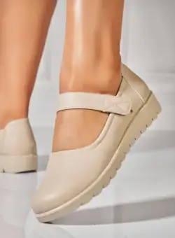 Pantofi dama casual Bej din Piele Ecologica Ayana