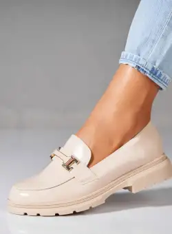 Pantofi dama casual Bej din Piele Ecologica Caylan