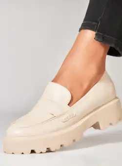 Pantofi dama casual Bej din Piele Ecologica Kiyomi