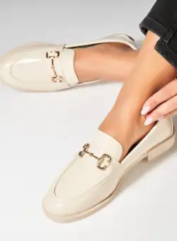 Pantofi dama casual Bej din Piele Ecologica Lacuita Shreya