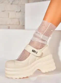 Pantofi dama casual Bej din Piele Ecologica Luffy