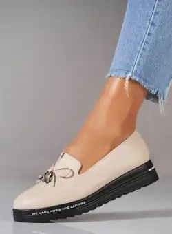 Pantofi dama casual Bej din Piele Ecologica Romey