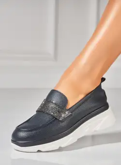 Pantofi dama casual Bleumarin din Piele Ecologica Akai