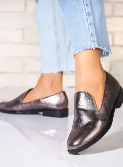 Pantofi dama casual Bronz din Piele Ecologica Anavi