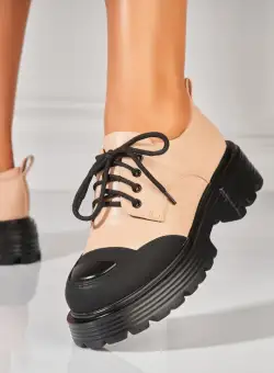 Pantofi dama casual Camel din Piele Ecologica Heidi