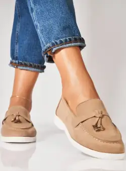 Pantofi dama casual Kaki din Piele Ecologica Intoarsa Jaisme