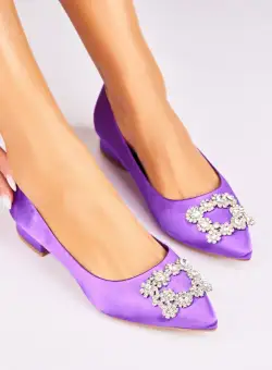 Pantofi dama casual Mov din Satin Jaskirat