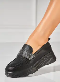 Pantofi dama casual Negri din Piele Ecologica Akai