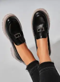 Pantofi dama casual Negri din Piele Ecologica Alana