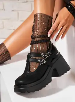 Pantofi dama casual Negri din Piele Ecologica Arla