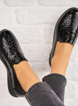 Pantofi dama casual Negri din Piele Ecologica Fabie