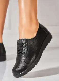 Pantofi dama casual Negri din Piele Ecologica Ilya