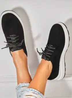 Pantofi dama casual Negri din Piele Ecologica Intoarsa Elisa2