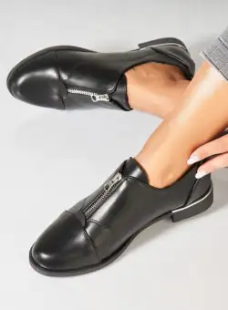 Pantofi dama casual Negri din Piele Ecologica Naziya