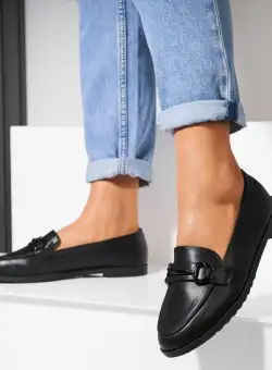 Pantofi dama casual Negri din Piele Ecologica Raima