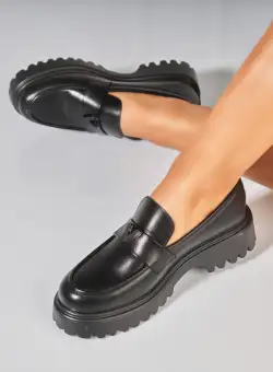 Pantofi dama casual Negri din Piele Ecologica Renny