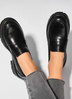 Pantofi dama casual Negri din Piele Ecologica Seena
