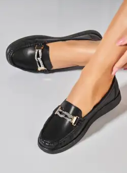 Pantofi dama casual Negri din Piele Ecologica Tania