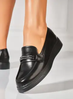 Pantofi dama casual Negri din Piele Ecologica Yohan