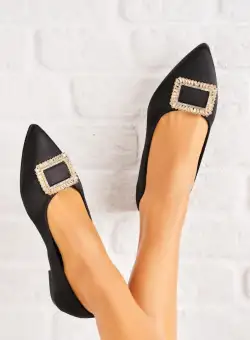 Pantofi dama casual Negri din Satin Kathryn