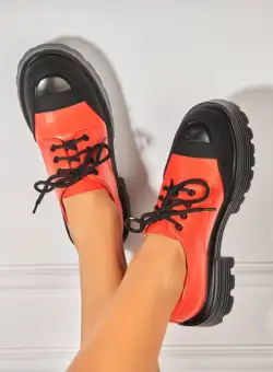 Pantofi dama casual Portocalii din Piele Ecologica Heidi