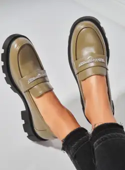 Pantofi dama casual Verzi din Piele Ecologica Demi