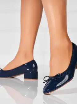 Pantofi dama cu toc Bleumarin din Piele Ecologica Lacuita Synai