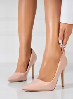 Pantofi dama stiletto Nude din Piele Ecologica Lacuita Noria