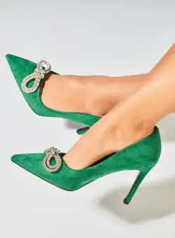 Pantofi dama stiletto Verzi din Piele Ecologica Intoarsa Nicky