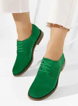 Pantofi derby piele Doresa verzi