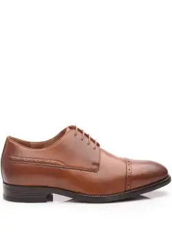 Pantofi eleganti barbati din piele naturala, Leofex - 510 Cognac box