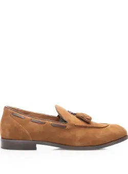 Pantofi eleganți bărbați din piele naturală, Leofex - 922-1 Camel velur