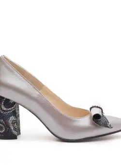 Pantofi eleganți damă din piele naturală - 1989 Taupe Metalizat Box