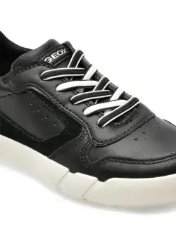 Pantofi GEOX negri, J35GWA, din piele ecologica