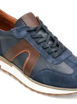 Pantofi GRYXX albastri, MS3002, din piele naturala