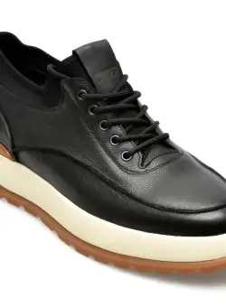 Pantofi OTTER negri, 7033, din piele naturala