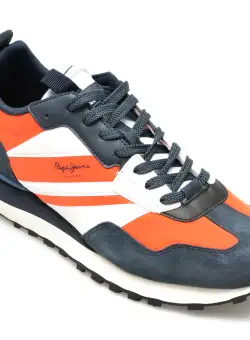 Pantofi PEPE JEANS bleumarin, FOSTER HEAT, din piele naturala