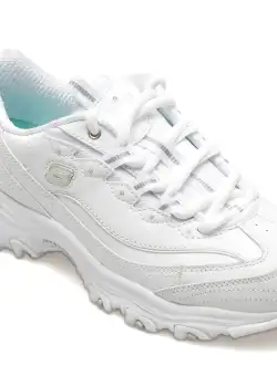 Pantofi SKECHERS albi, D LITES, din piele ecologica