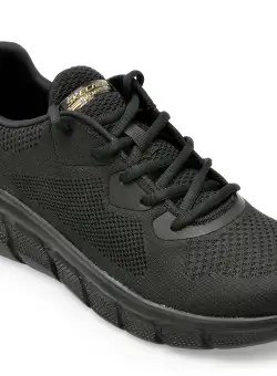 Pantofi SKECHERS negri, BOBS B FLEX, din material textil