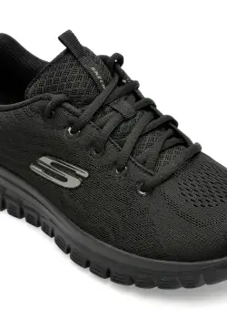 Pantofi SKECHERS negri, GRACEFUL-GET CONNECT, din material textil