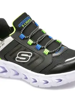 Pantofi SKECHERS negri, HYPNO-FLASH 2.0, din piele ecologica