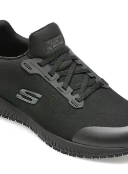 Pantofi SKECHERS negri, SQUAD SR, din material textil