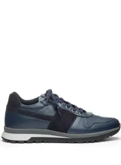 Pantofi sport barbati din piele naturala, Leofex - 668 Blue Box Velur