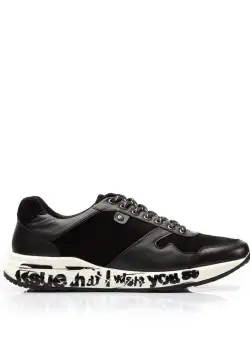 Pantofi sport barbati din piele naturala, Leofex - 883 Negru box+velur