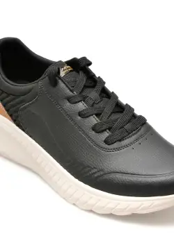 Pantofi sport SKECHERS negri, BOBS SQUAD CHAOS, din piele ecologica