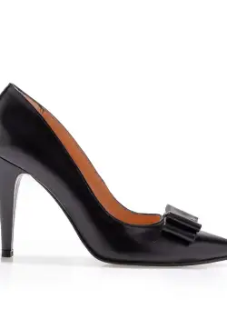 Pantofi stiletto damă din piele naturală - 173-1 Negru Box
